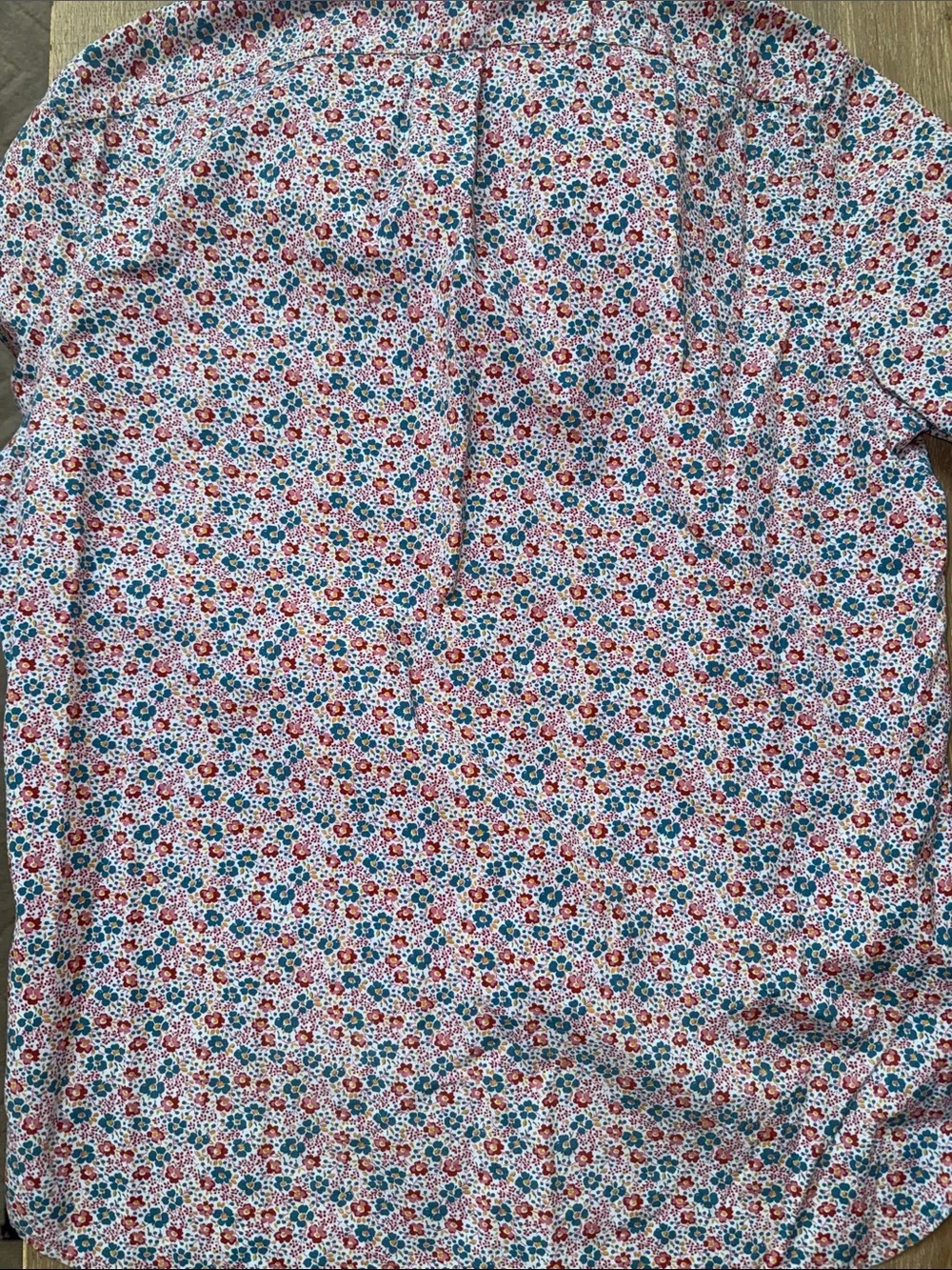 J. Crew Floral Button-Down Shirt in Red and Blue